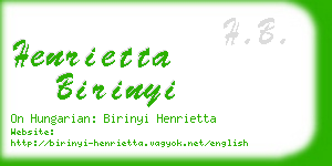 henrietta birinyi business card